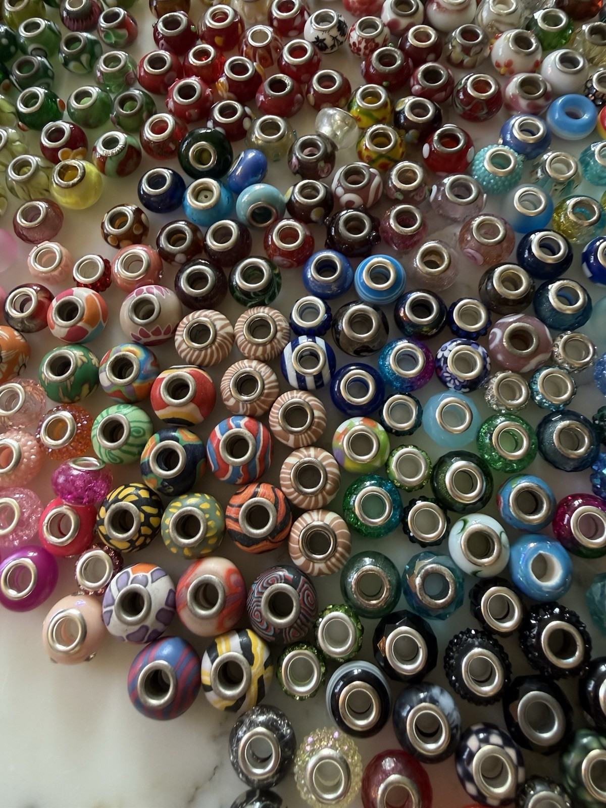 Over 700 European Style Beads Inc Murano Lamp Work Clay Ceramic Plastic & Charms