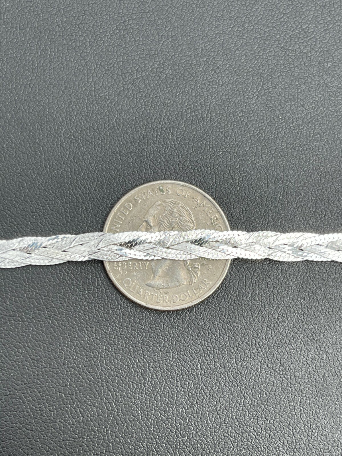 Solid 925 Sterling Silver Ladies 6mm Twisted Braided Herringbone Bracelet ITALY