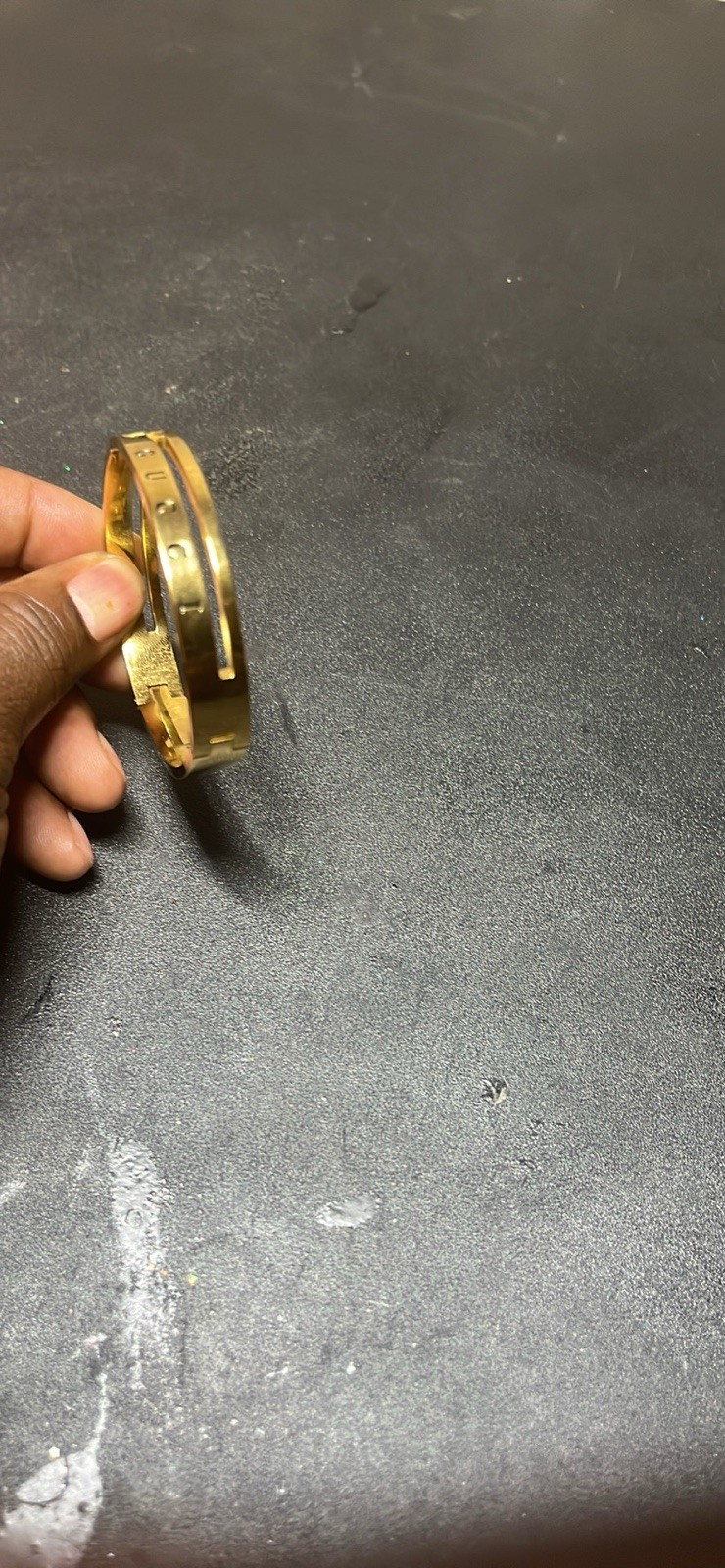 Gold Tone Metal Round Bangle Bracelet, No Stone, Bangle Style Bracelet
