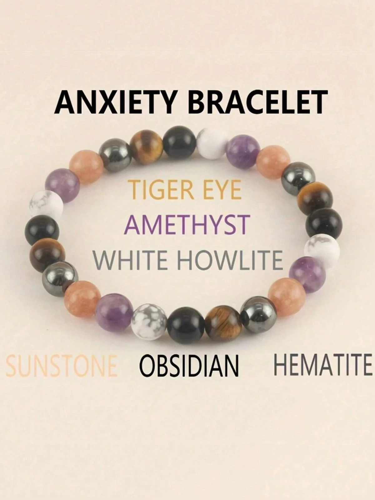 Natural Stone Beaded Bracelet Women Men For Bringing Luck Money Health Bangle