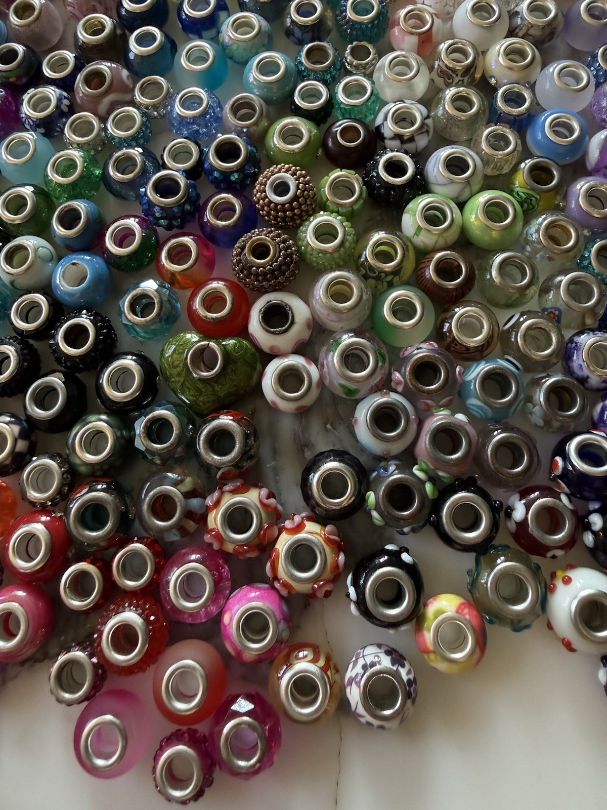 Over 700 European Style Beads Inc Murano Lamp Work Clay Ceramic Plastic & Charms