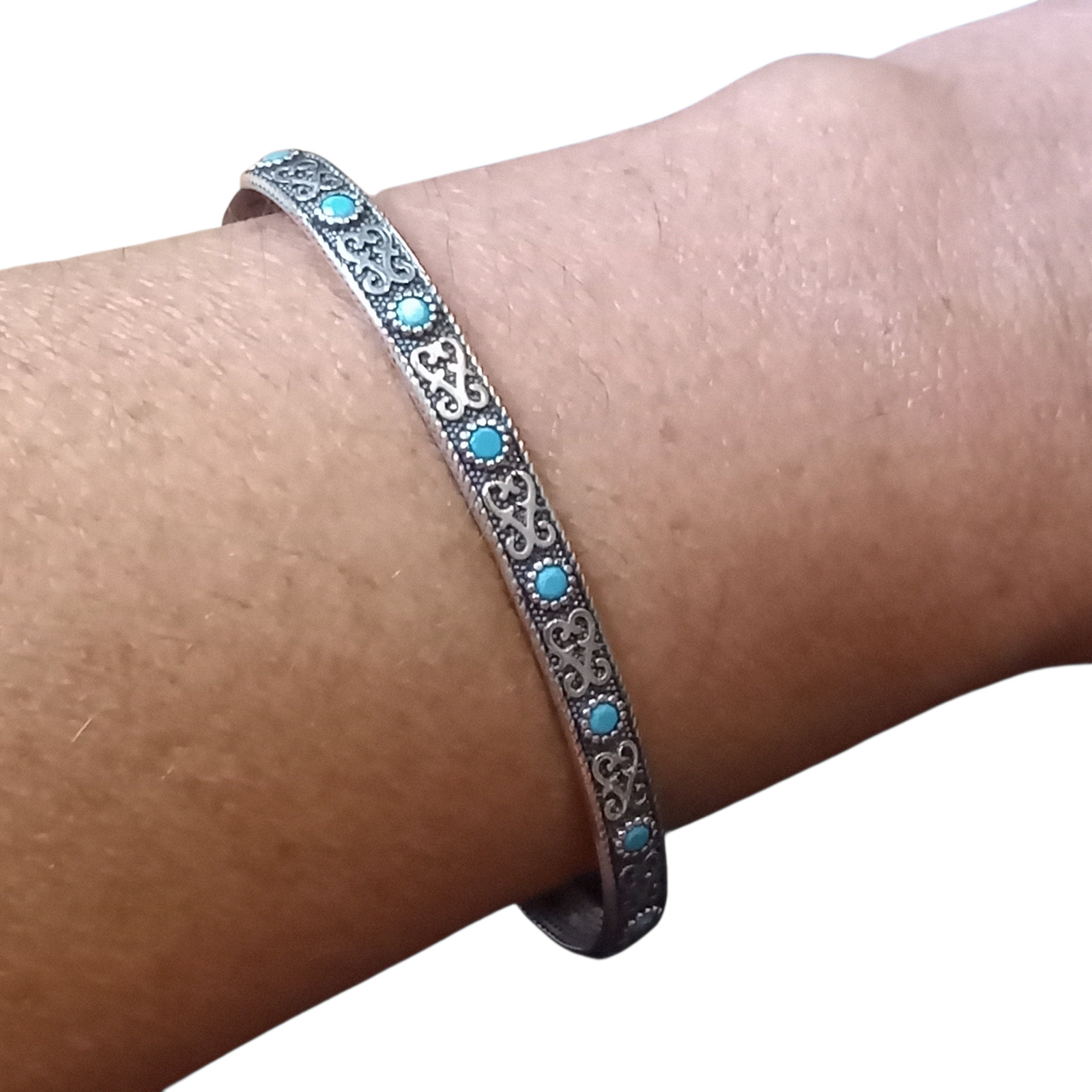 925 Sterling Silver ze Turkish Handmade Turquoise Cuff Bangle Hurrem Bracelet