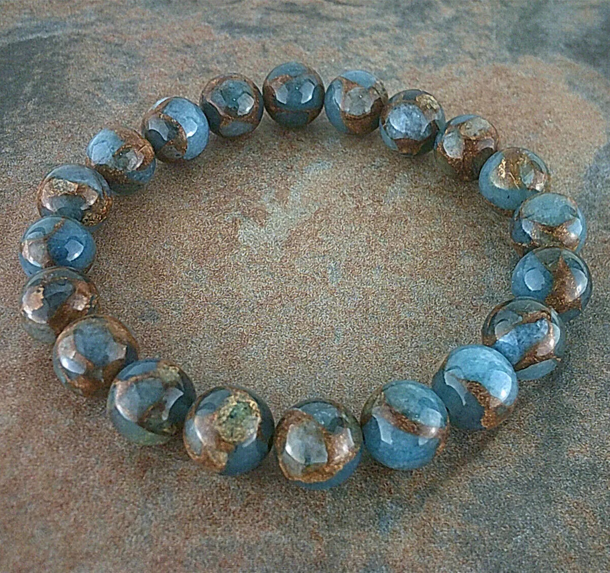 8mm Blue Nepal Stone Bracelets Natural Gemstone Bracelet Women Men Bangle Gifts
