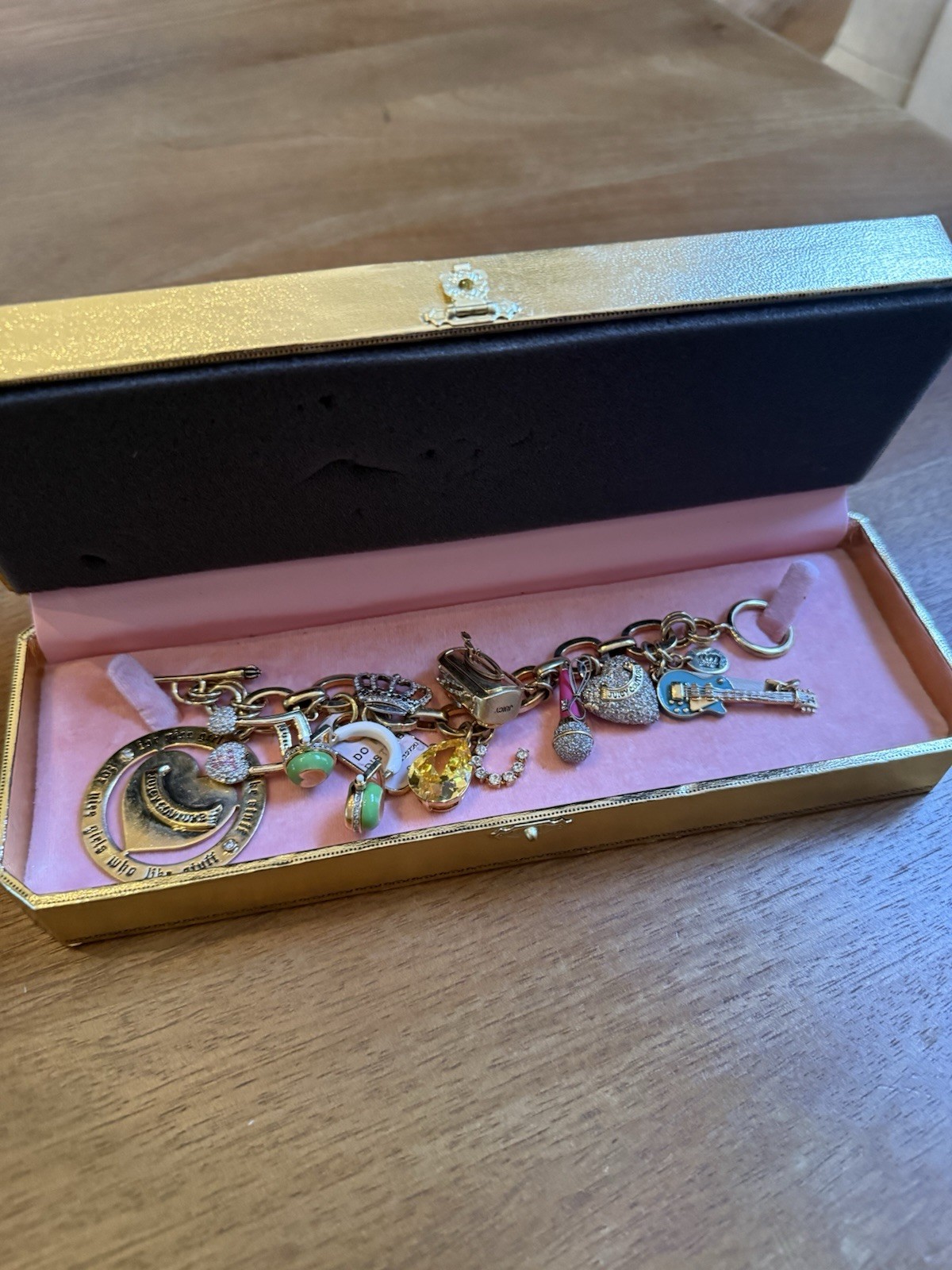 Juicy Couture Limited Edition Music Charm Bracelet Gold Tone