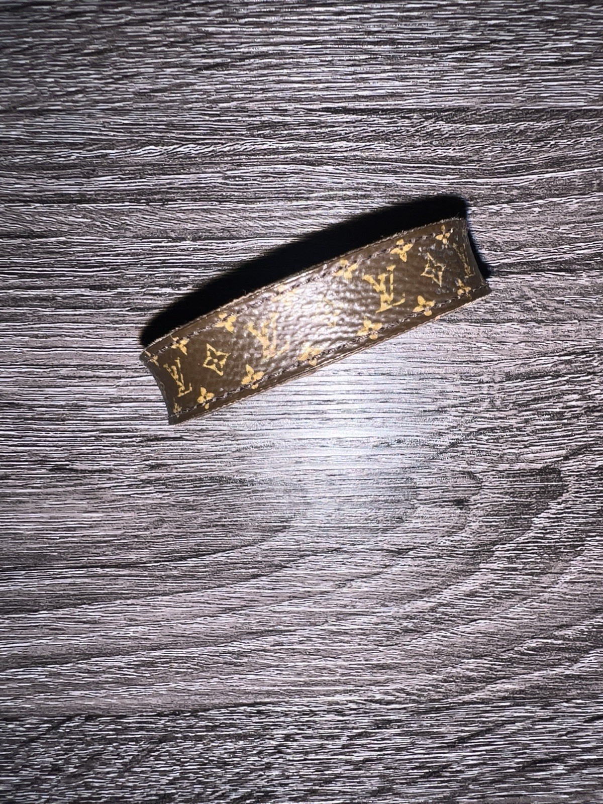 Louis Vuitton Spirit Nano Monogram Coated Canvas & Leather Bracelet Sz 19