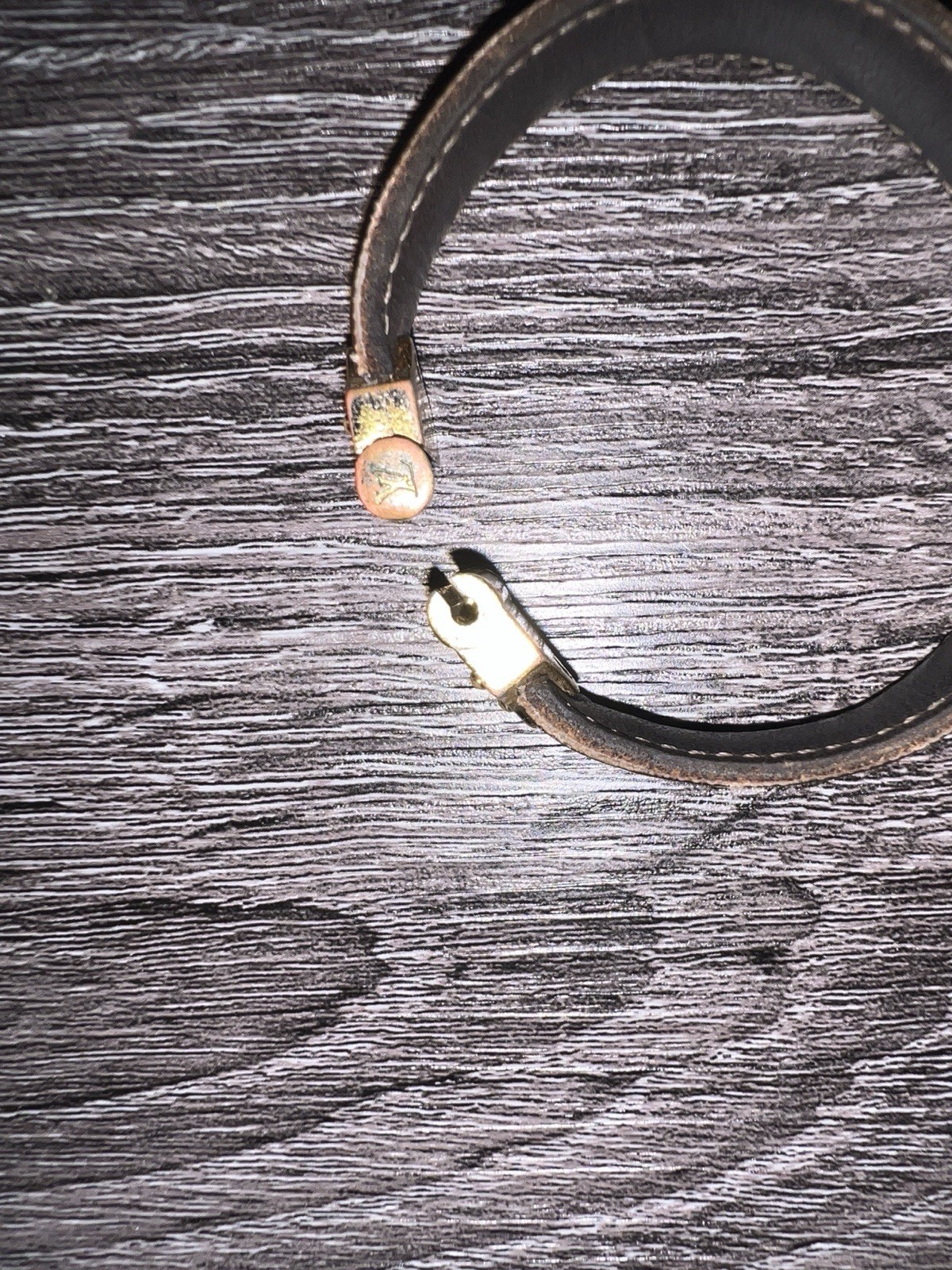 Louis Vuitton Spirit Nano Monogram Coated Canvas & Leather Bracelet Sz 19
