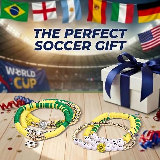 Soccer Bracelets for FIFA World Cup 2026 Gifts, Game Day Soccer Fan Merch Frien
