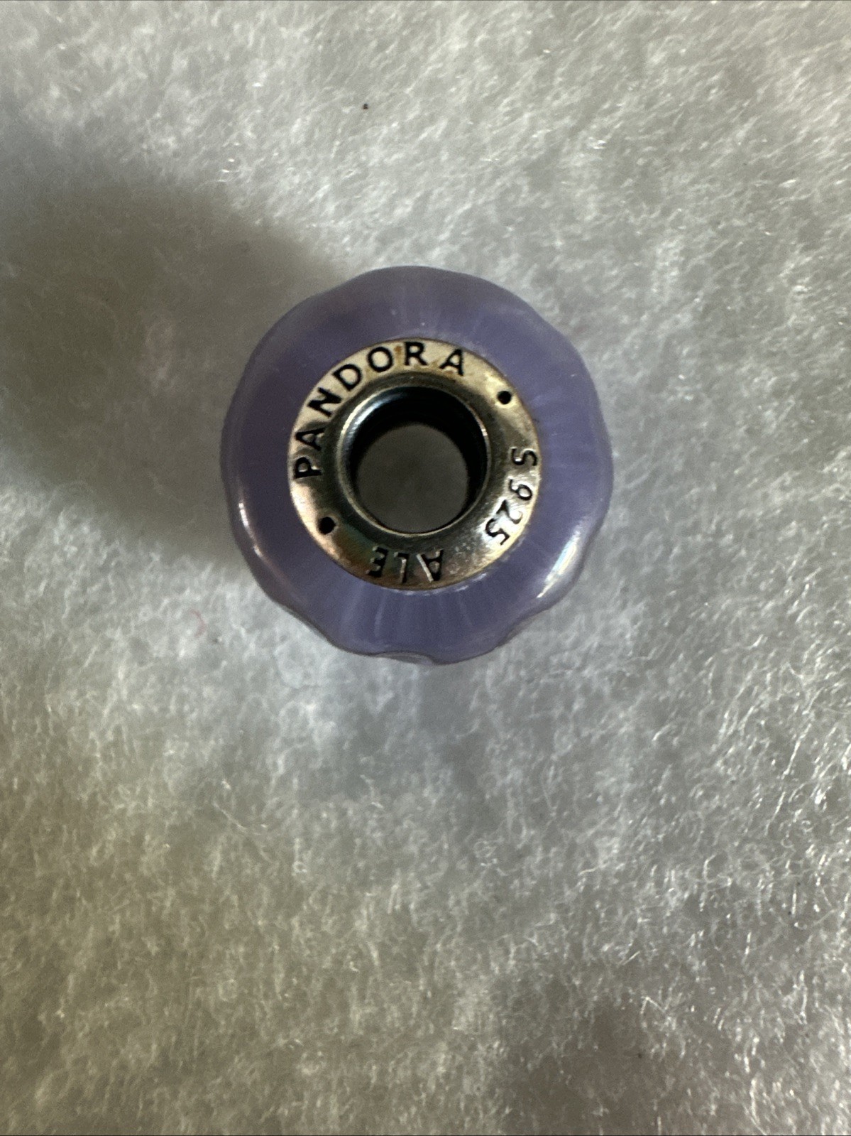 WAVY LAVENDER Authentic PANDORA Purple Murano GLASS Charm S 925 ALE