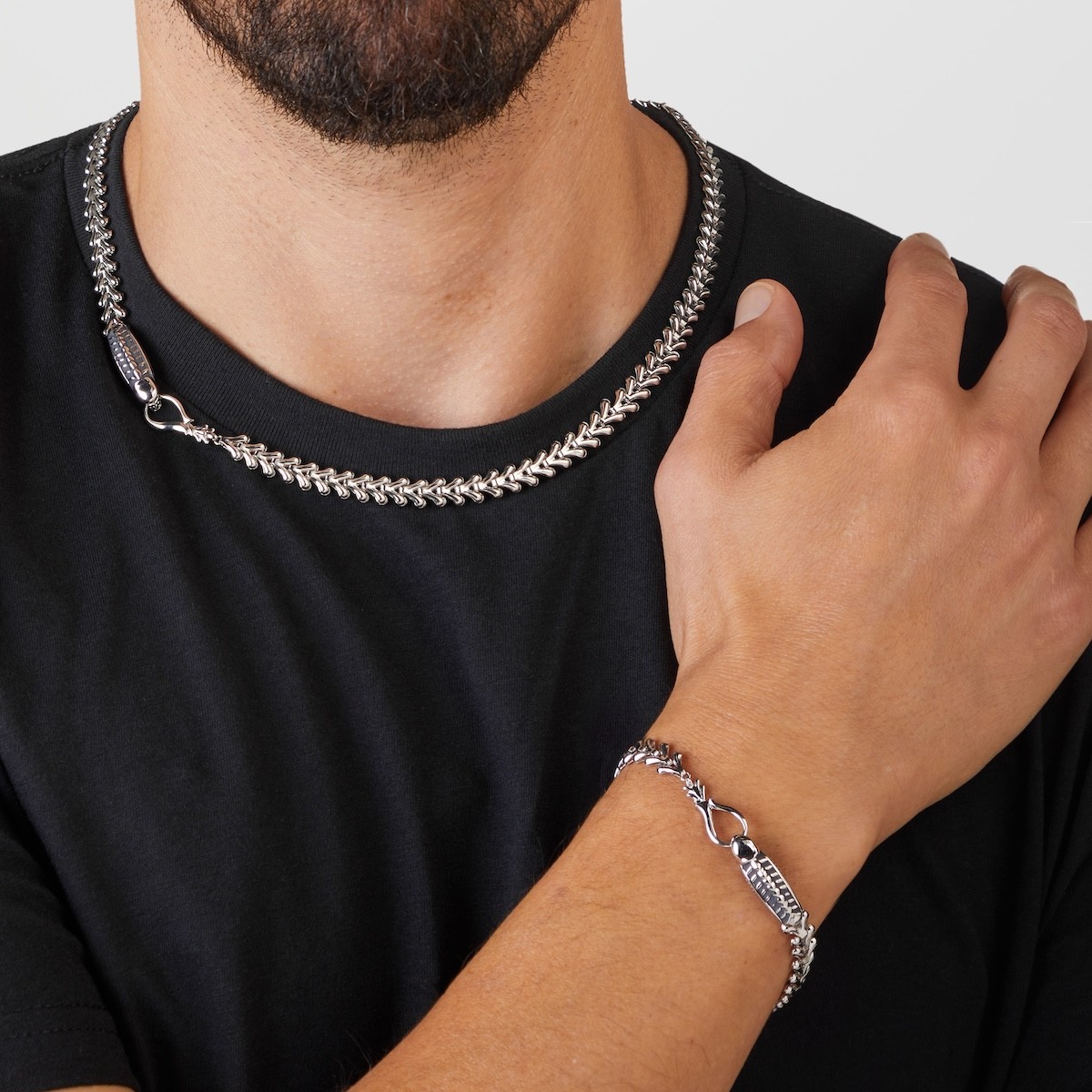 Alien X RockLove NEW ‘Alien’ Xenomorph Chain Bracelet – Silver Plated – 6.5 inch