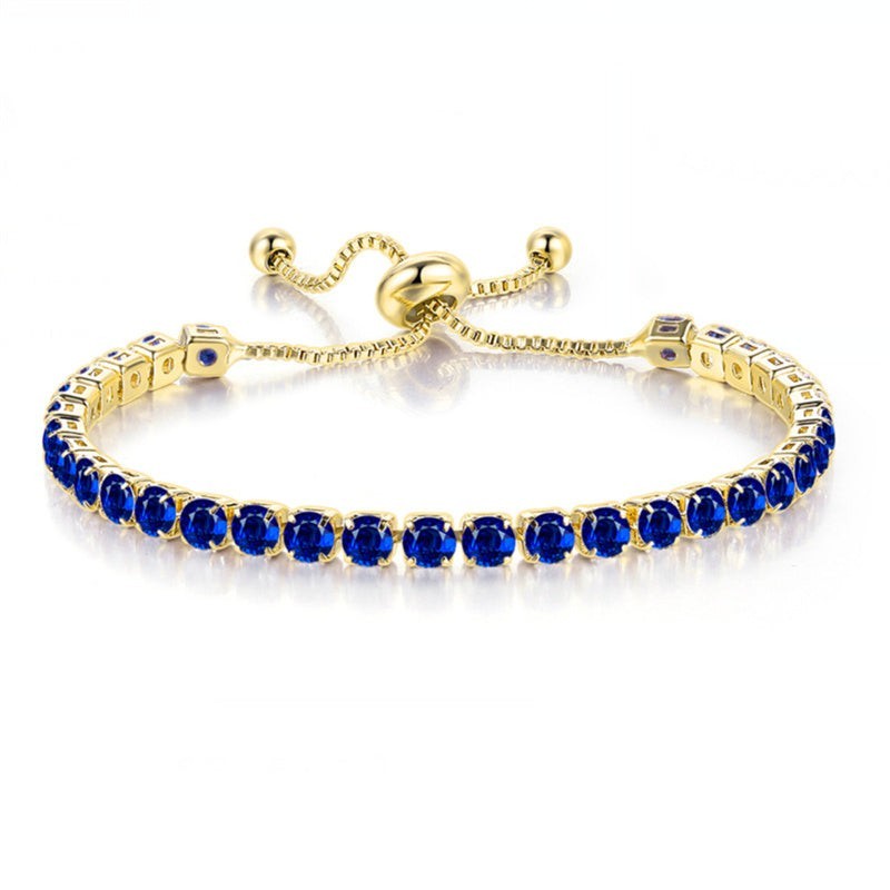 Cubic Zirconia Birthstone Tennis Bracelet in Solid Copper