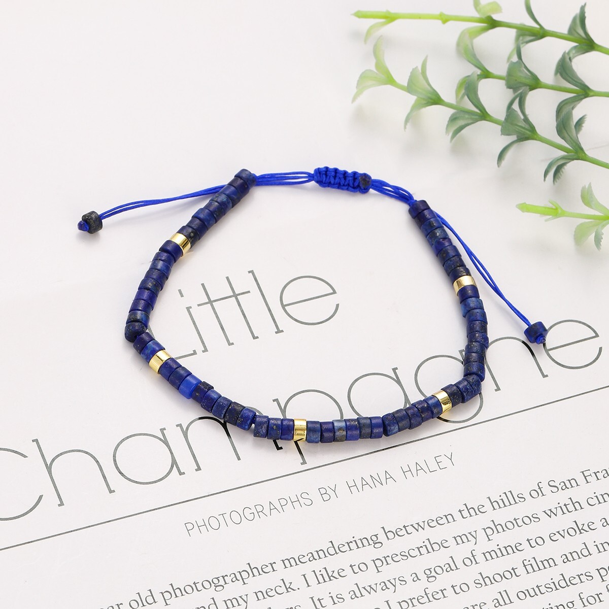 Natural Lapis lazuli Stone Dainty Bracelet Gemstone Minimalist Bracelet For Men