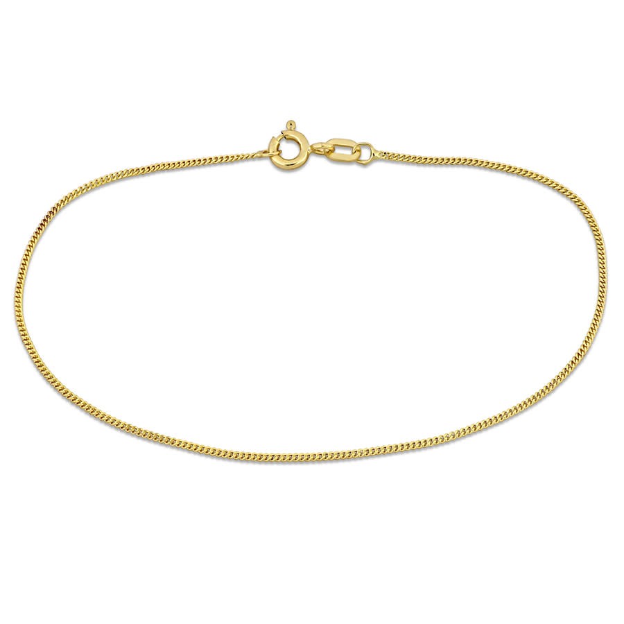Amour 1mm Diamond Cut Flat Curb Bracelet in 14k Yellow Gold – 9 in