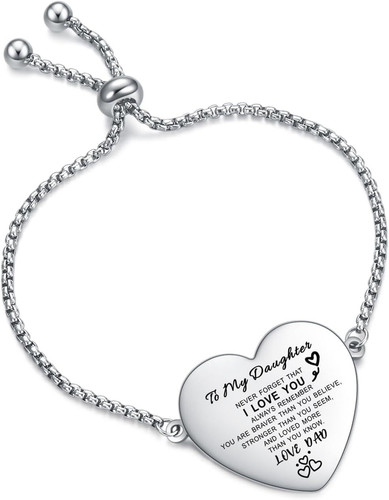 To My Daughter Bracelet Inspirational Engraved Personalized from dad