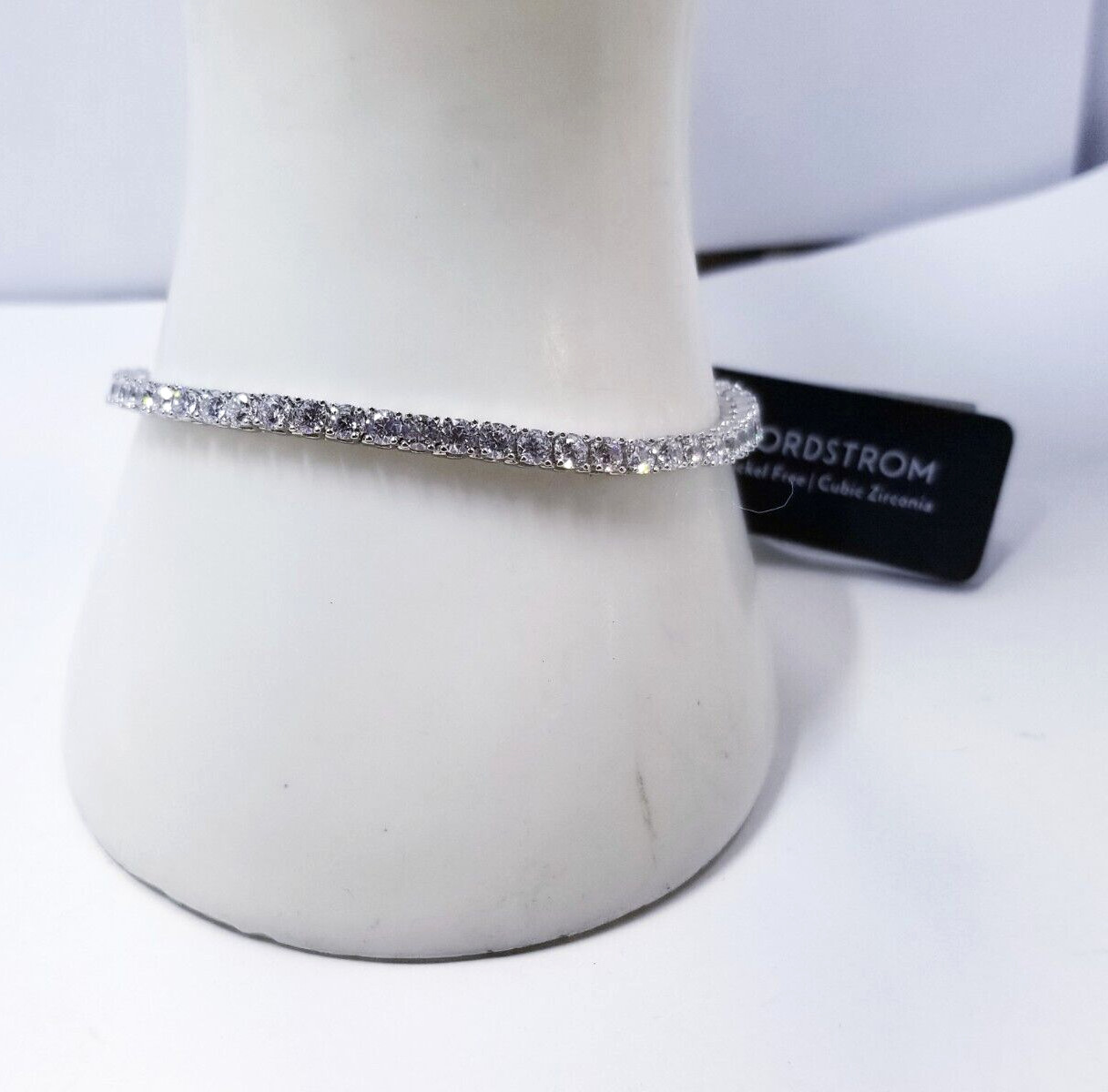 NORDSTROM Nickel Free Cubic Zirconia Tennis 7″ Bracelet