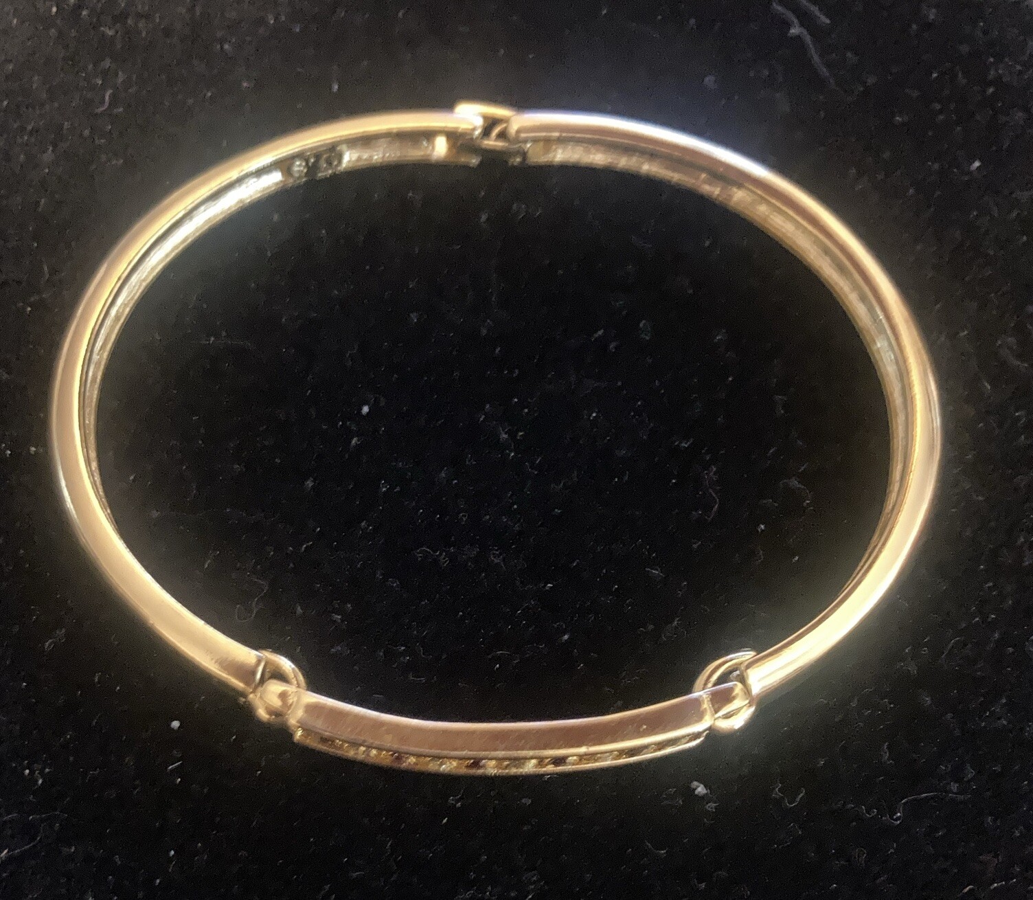 gold over silver bracelet With Alternating Red White Rhinestone Bracelet 20 gram