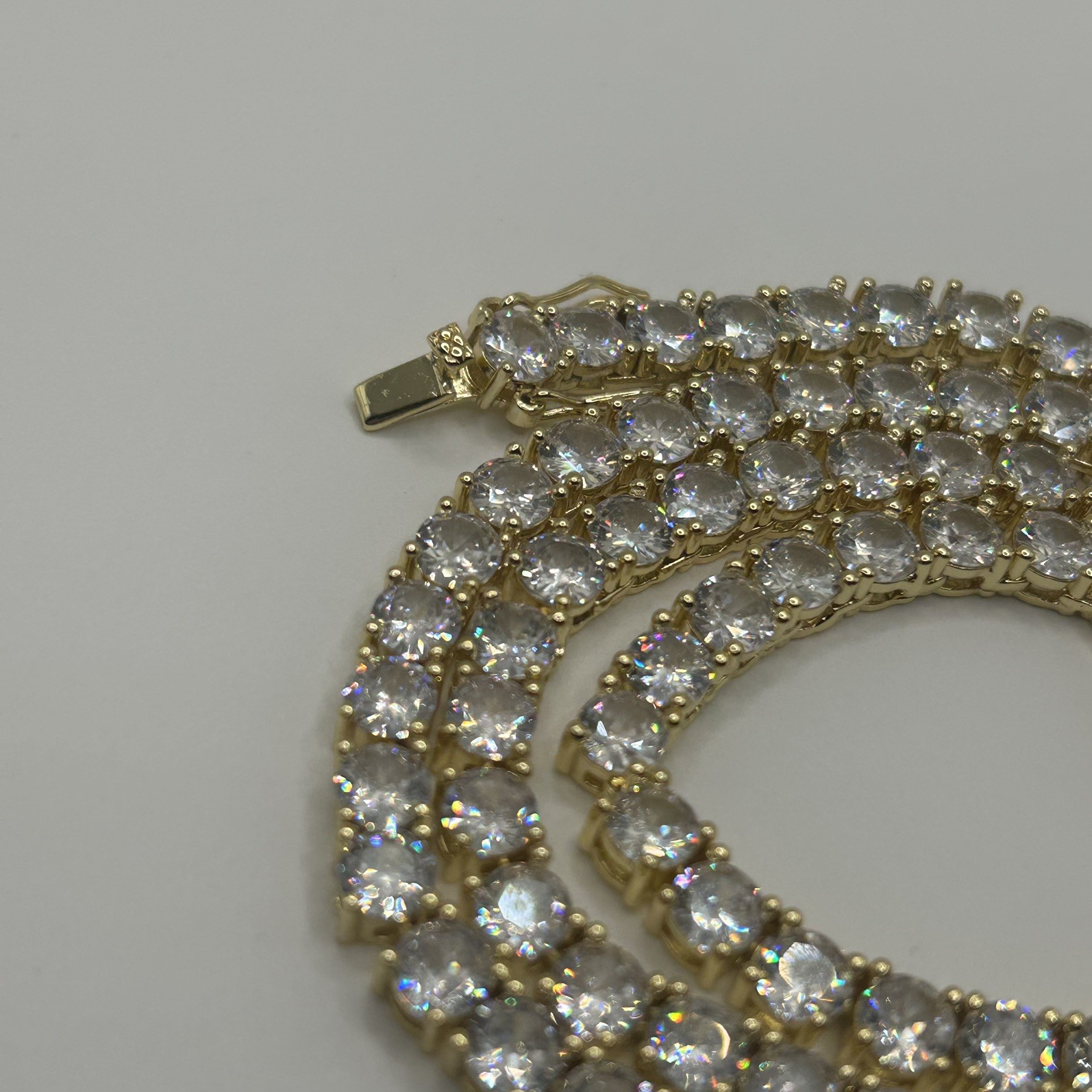 Moissanite Gold Tennis Chain Miami Iced Out Necklace VVS1 5mm 20 Inch Brand New