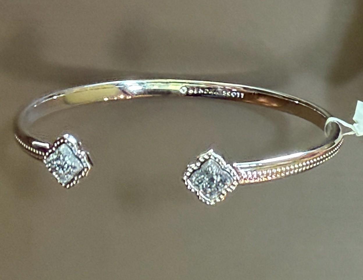 KENDRA SCOTT Silver Tone MALLORY Cuff Bangle Bracelet NWT
