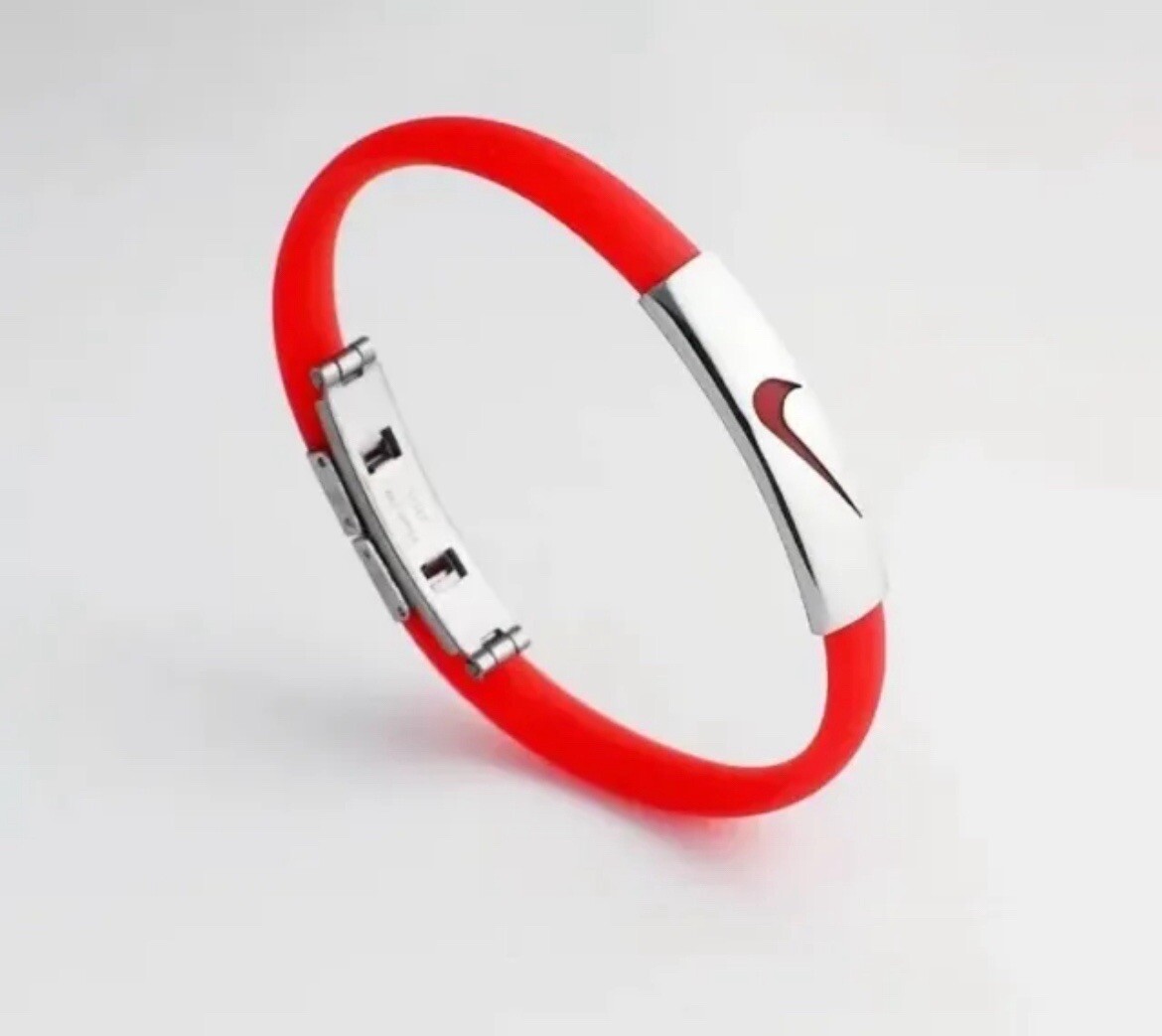 2 Unisex Nike Sport Silicone Wristband Bracelet Stainless Clasp Without Box