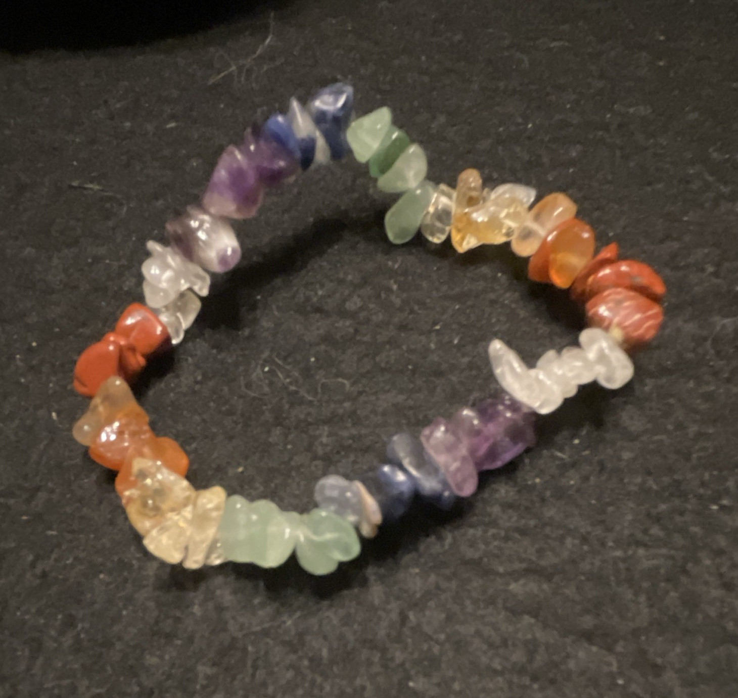 Boho retro Multicolor Chip Stone Bead Stretch Beaded Bracelet, Round Shape