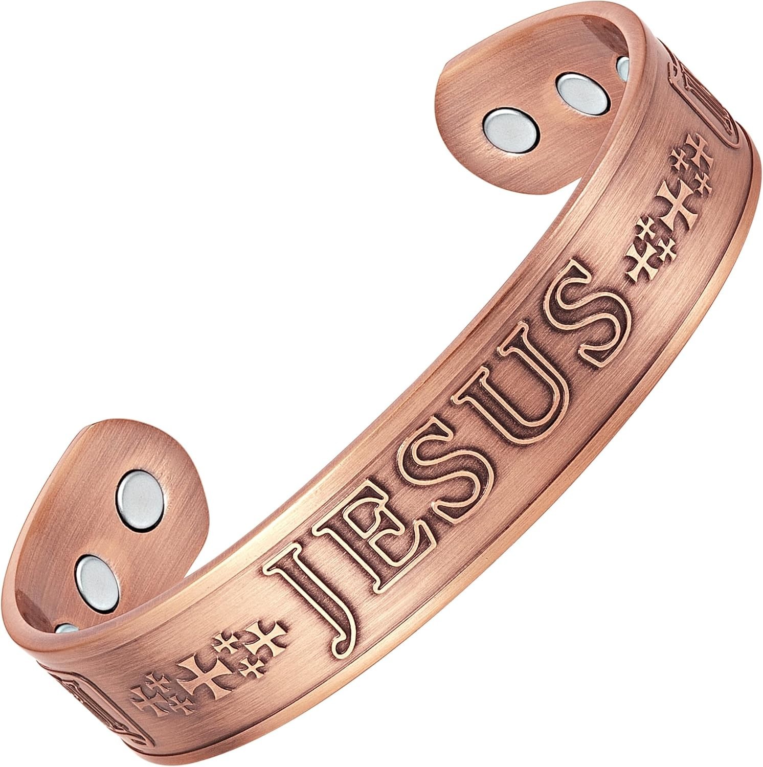 Willis Judd Men’s Pure Copper Bangle Magnetic Bracelet Deer Design Mountain Wild