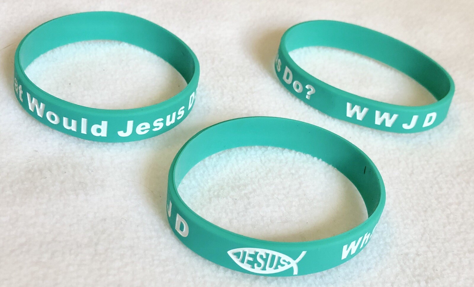 1 WWJD Wristband What Would Jesus Do Jewelry Silicone Rubber Bracelets COLORSSSS