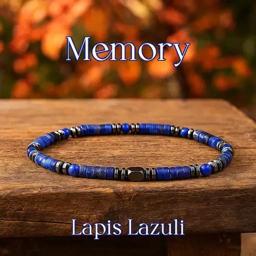 Genuine Lapis Lazuli Hematite Protection Bracelet Healing Energy Grounding Men