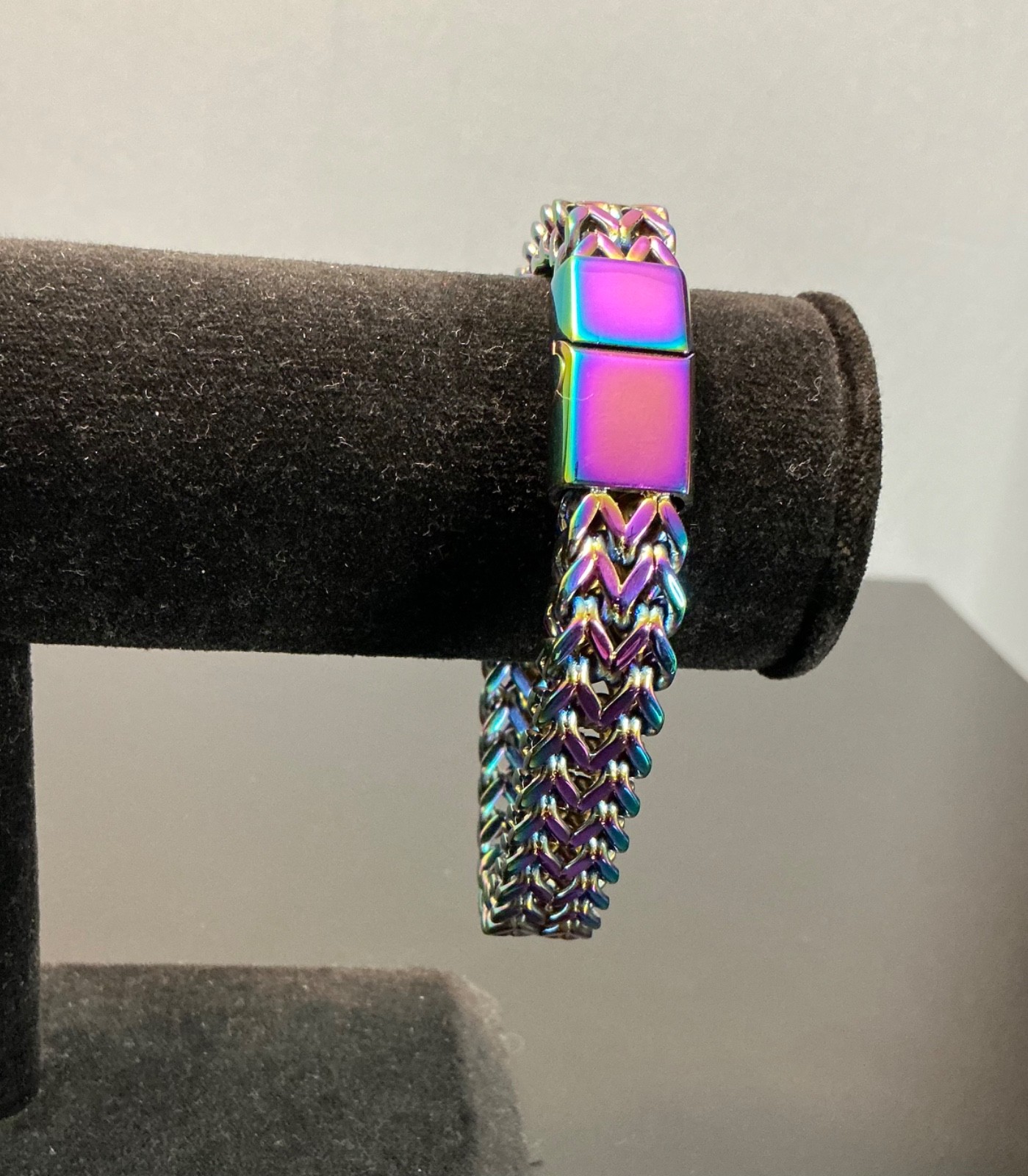 New Bracelet Hip Hop Men Women Gift Teen 8 Inches Iridescent Gold Colorful