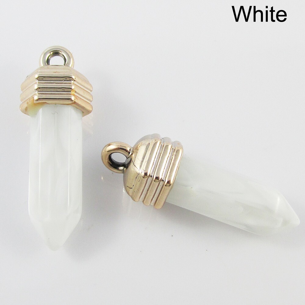 Bulk Pack of 5 Bullet Pendants Acrylic 37x13mm Select Colour