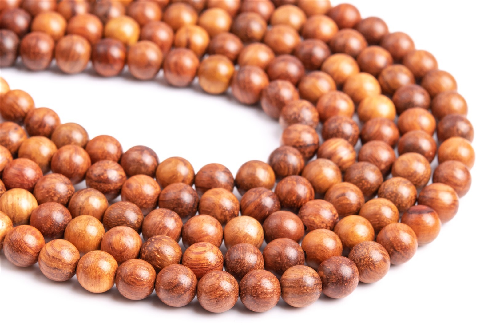 8MM 108 Pcs Fragrant Burmese Rosewood Mala Beads Natural Wood Round Beads 35″