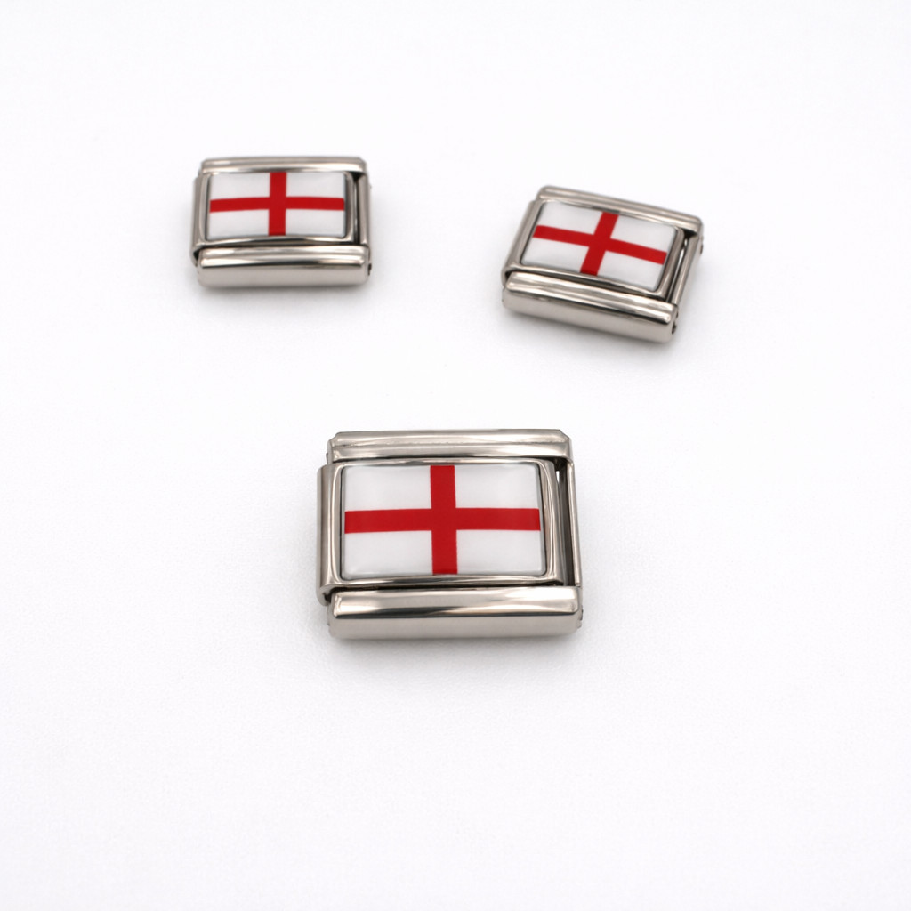 Italian Charm Link 9mm England Flag Stainless Steel Fits Nomination Classic