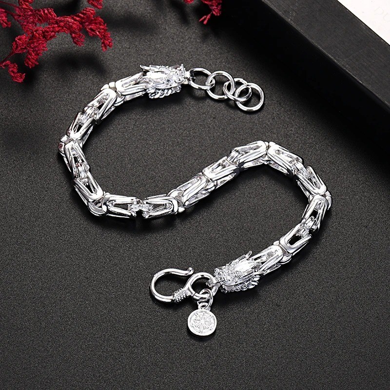 URMYLADY 925 Sterling Silver Dragonfly Chain Bracelet For Women Fashion Jewelry