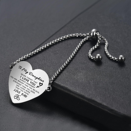 To My Daughter Bracelet Inspirational Engraved Personalized from dad