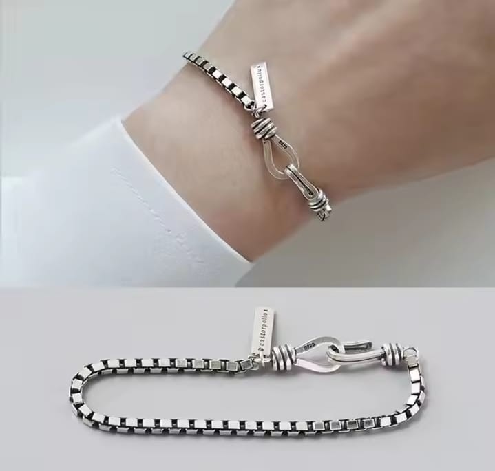 New Women’s 925 Sterling Silver Beads Handmade Retro, Geometric, Bracelet Gift..