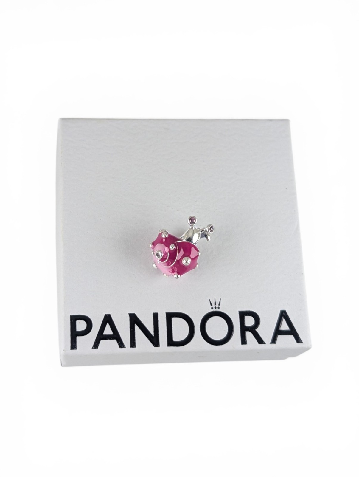New 100% Authentic PANDORA Brand 925 Ale Silver Pink Snail Charm 794553C01