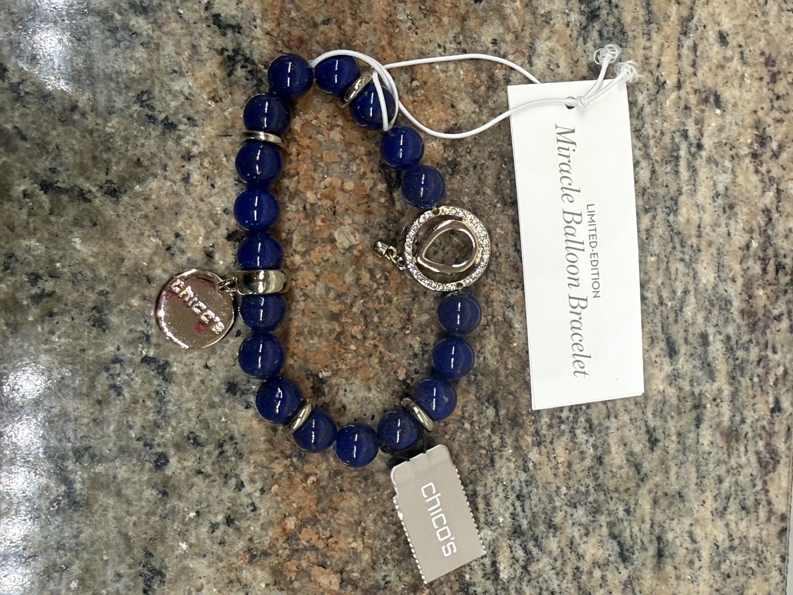 Chico’s Limited Edition CMNH Miracle Balloon Bracelet Blue Beaded