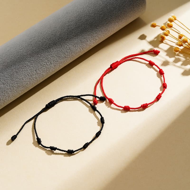 Braided String Bracelet 7 Knots Rope Adjustable Lucky Bangle Women Men Jewelry