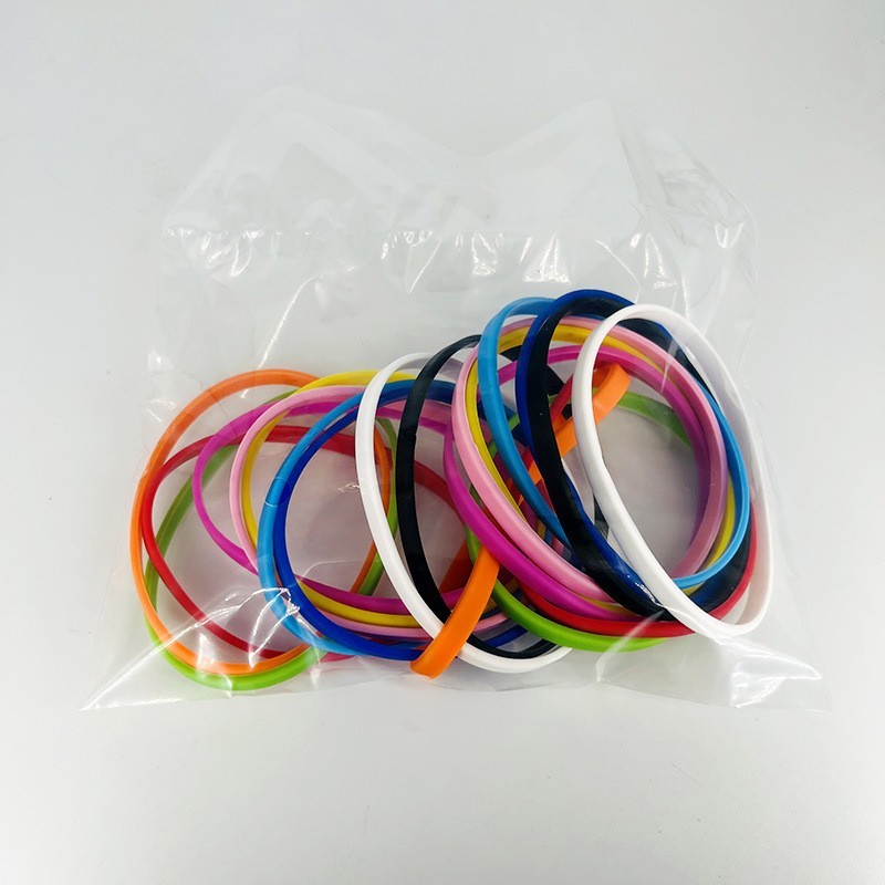10 20 Pcs Lot Silicone Bracelet Blank Wristband Multi Color Thin Wrist Band