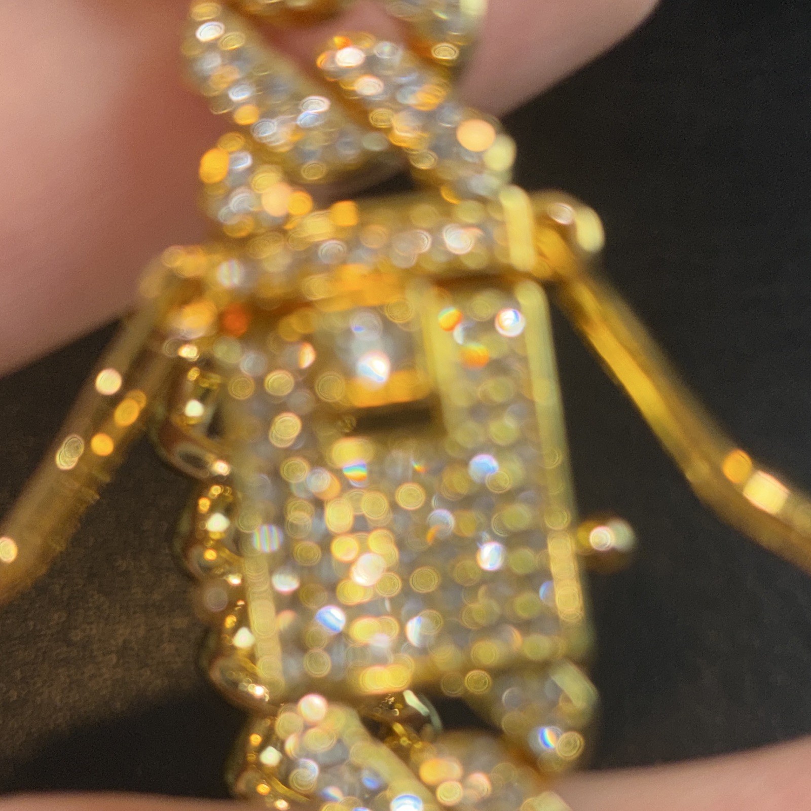 Iced out 14k gold plated CZ bracelet. 8inches and 8mm thick.