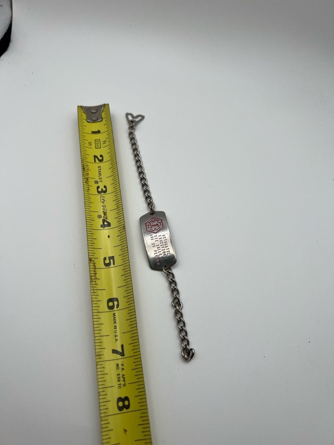 Vintage Medical Alert ID Bracelet Asthmatic Condition Stainless Steel