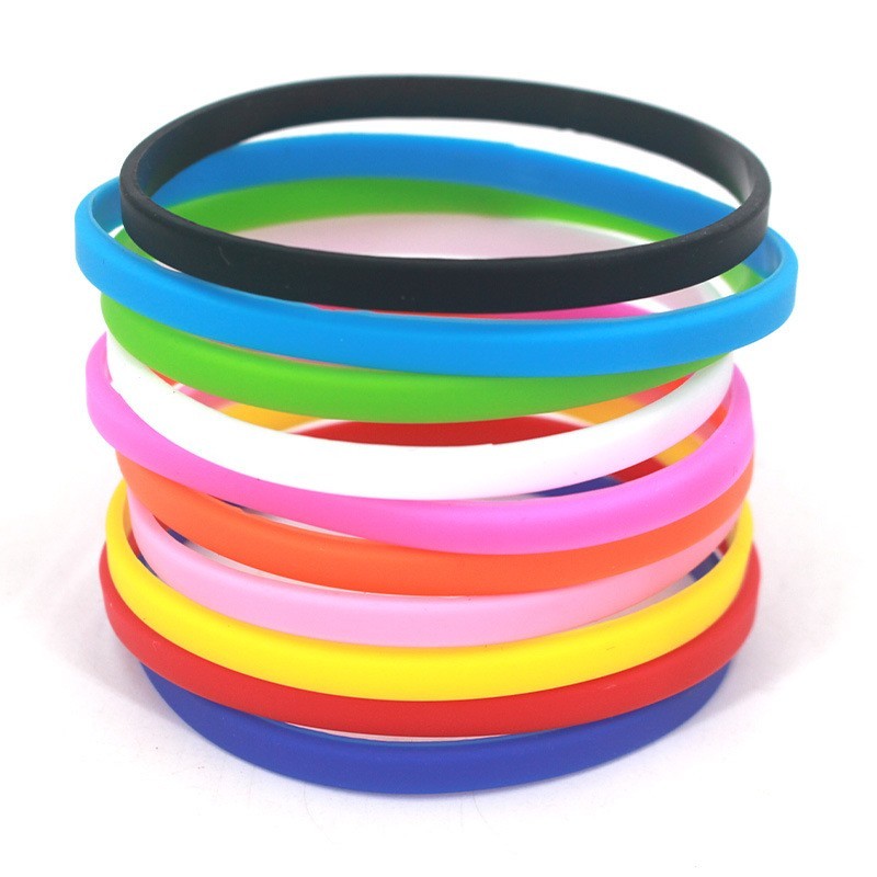 10 20 Pcs Lot Silicone Bracelet Blank Wristband Multi Color Thin Wrist Band