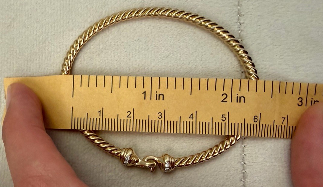 David Yurman Buckle Cablespira 18K Yellow Gold with Pavé Diamonds