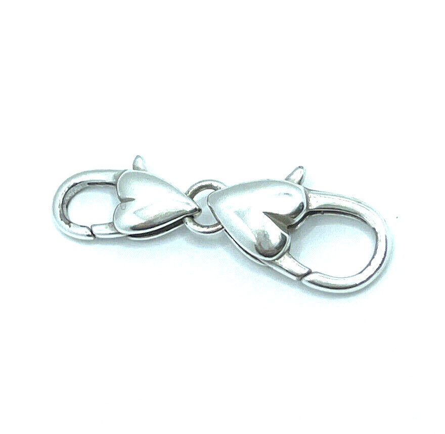 BRIGHTON Double Heart Lobster Clasp Custom EXTENDER Bracelet/Necklace Silver