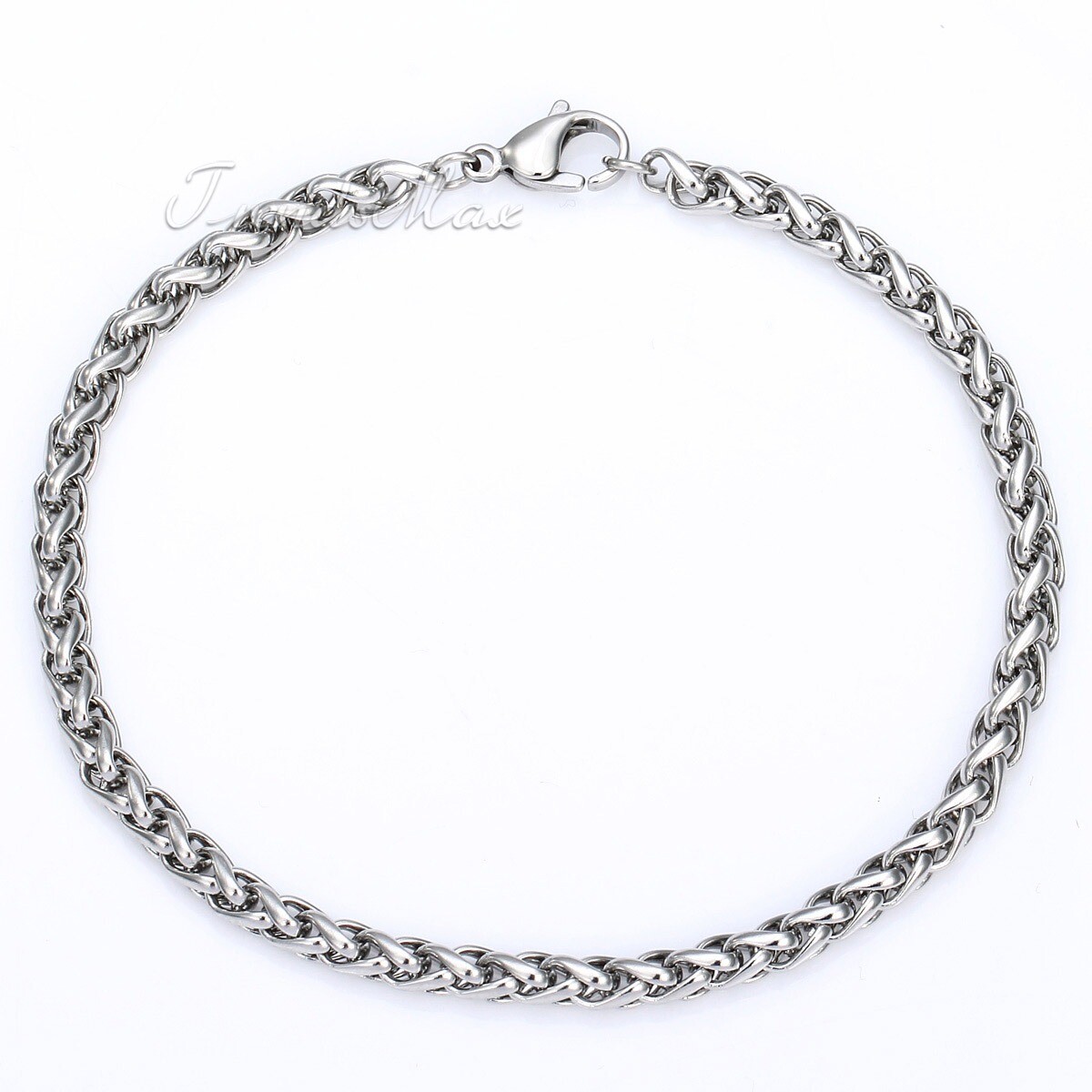 3/3.5/4/6/8/10MM Stainless Steel Braided Wheat Chain Bracelet Jewelry 7/8/9/10″