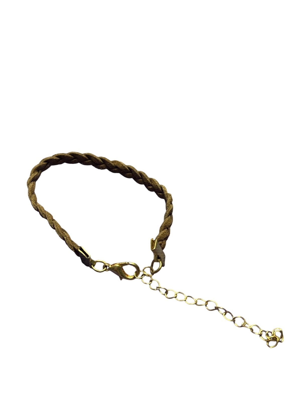 Faux Leather Brown Braided Bracelet Glitter 7.25 – 10.25 inches Long