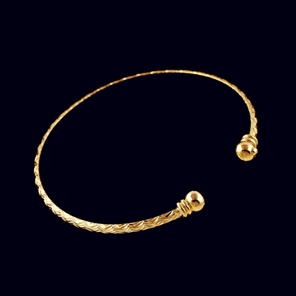 18K Gold Plated Brass Torque Cuff Bangle Bracelet 60mm P282