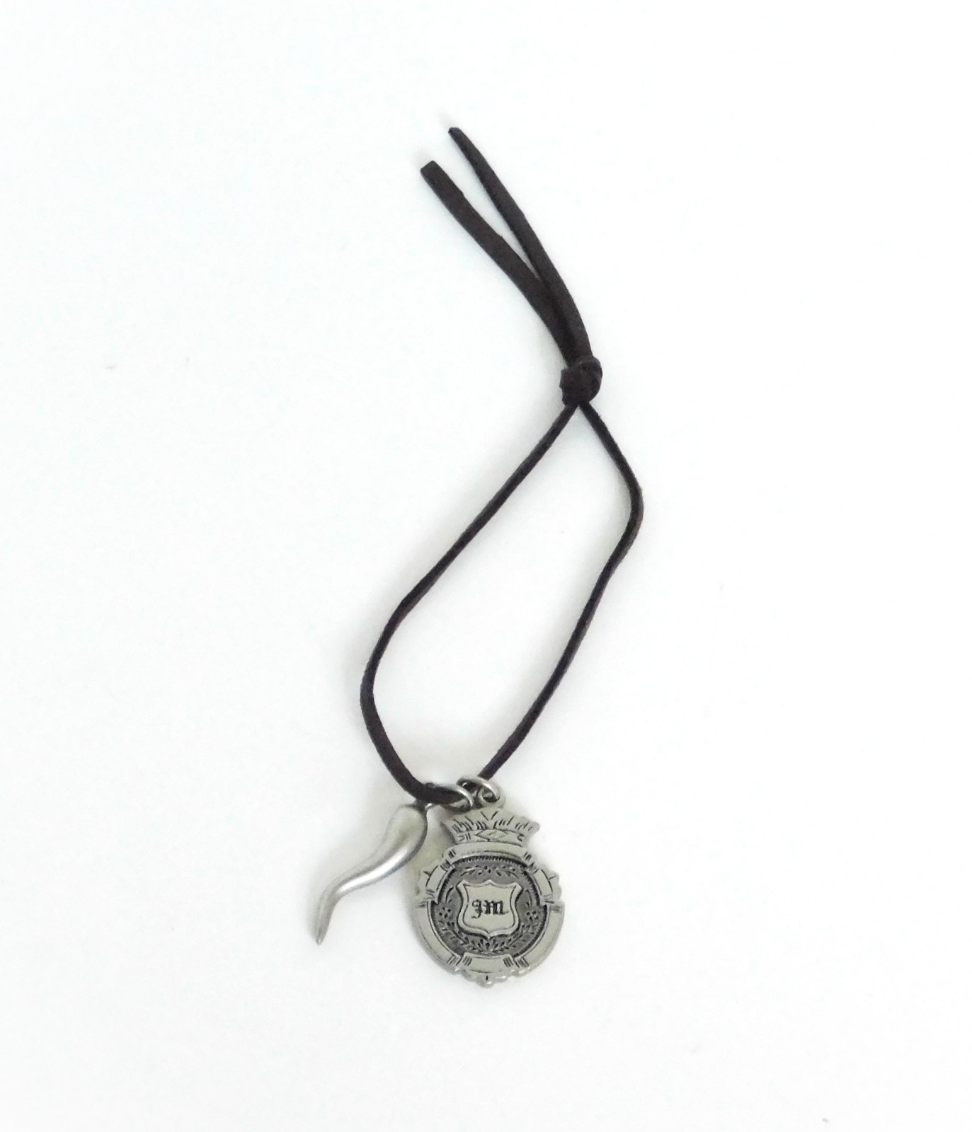 Juicy Couture for Men Dirty English Bracelet Crest Shaped Medallion Italian Horn
