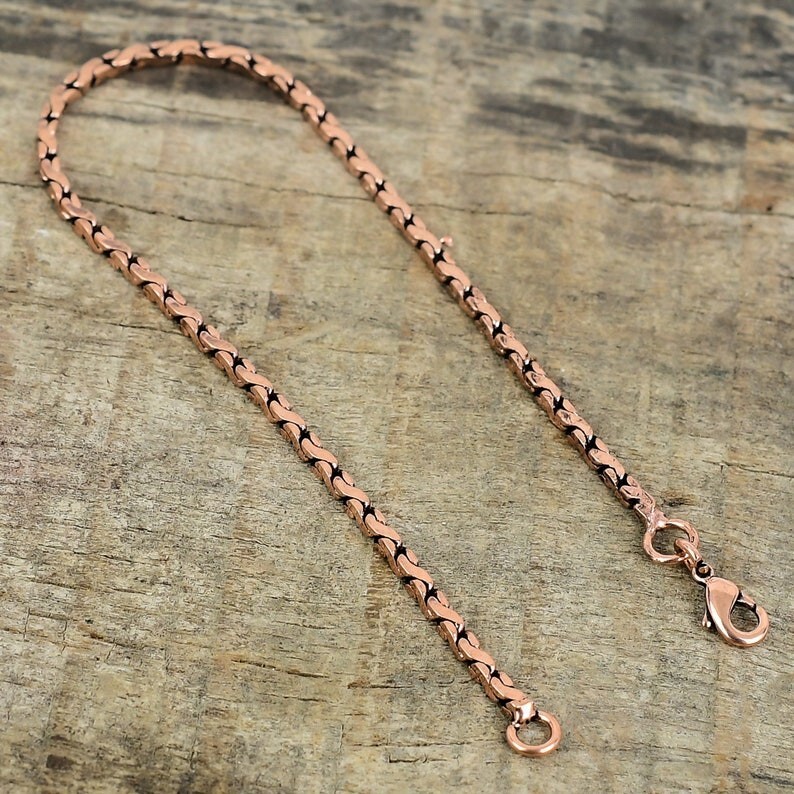 Pure Copper Snake Chain Bracelet Copper Arthritis Pain Relief Biker Bracelet