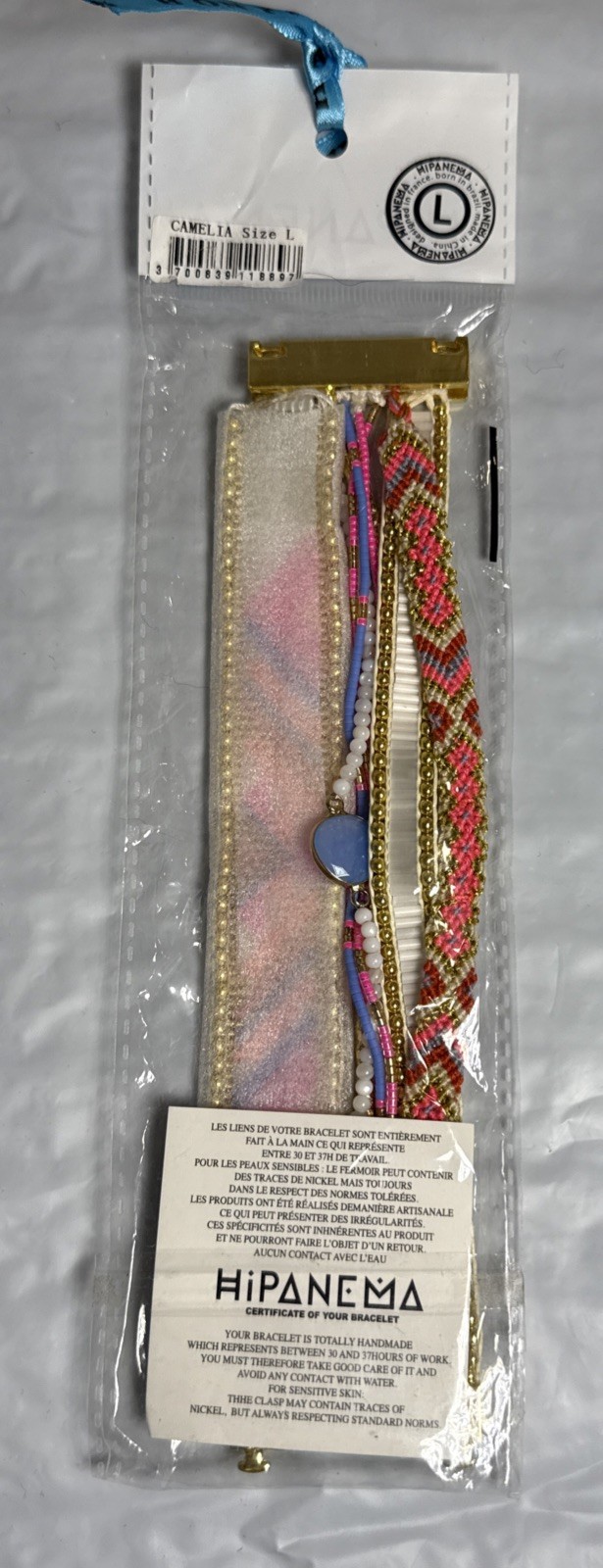 HIPANEMA bracelet Camelia Size Large Handmade NWT B16