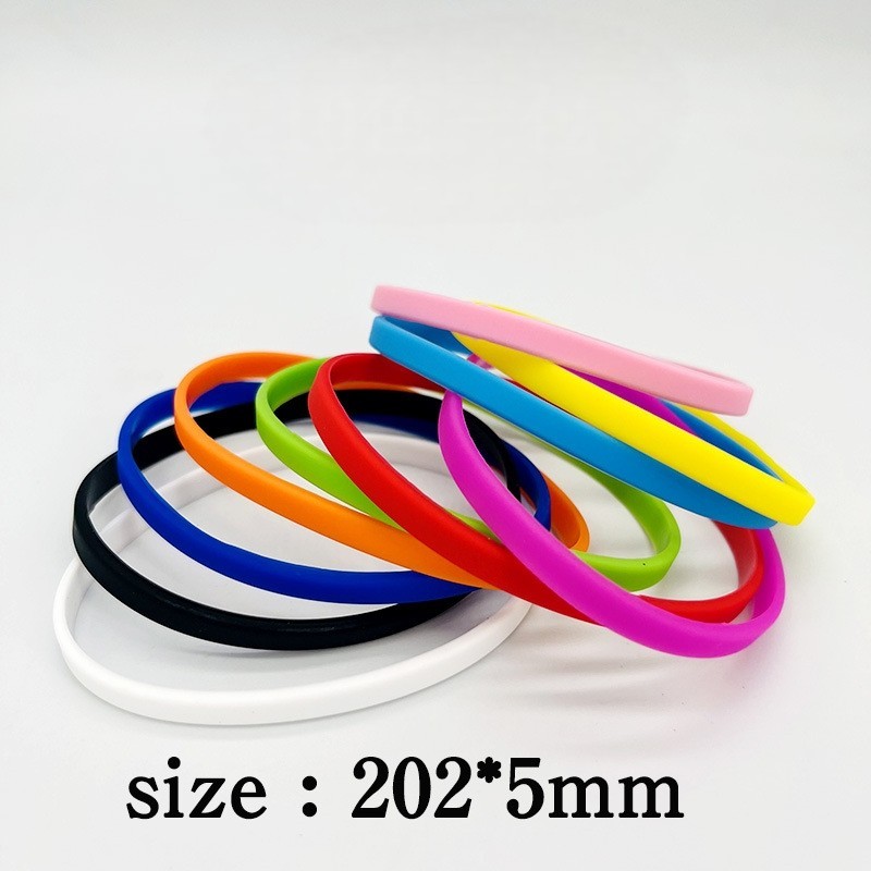 10 20 Pcs Lot Silicone Bracelet Blank Wristband Multi Color Thin Wrist Band