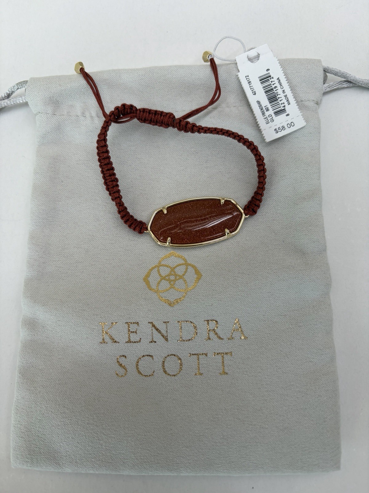 Kendra Scott – Orange Goldstone & 14k Gold-Plated Elle Friendship Bracelet